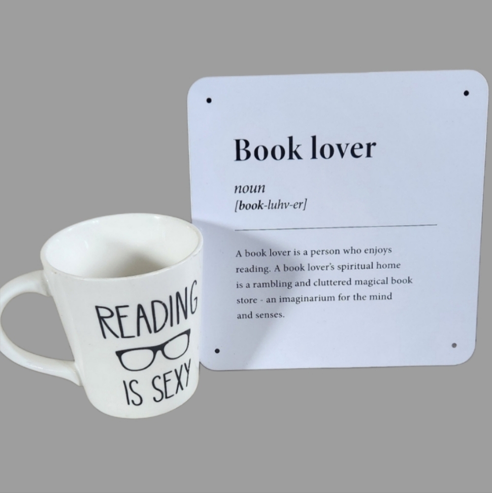 Reading Is Sexy, Mug‎ And Metal Sign Duo